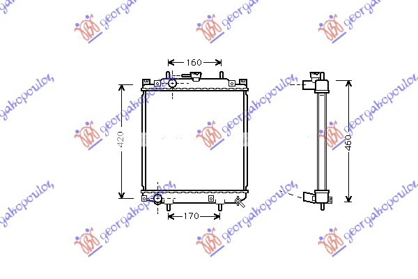 Radiator 1.0 Petrol Mhxaniko (375X325X16) Daihatsu Yrv 2002-2006 (M2 ...