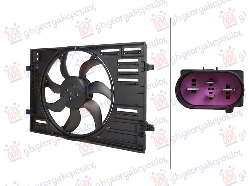 Radiator Fan Complete (457MM) (4PIN) VW Touran 2015-(5T1) - autoLoop