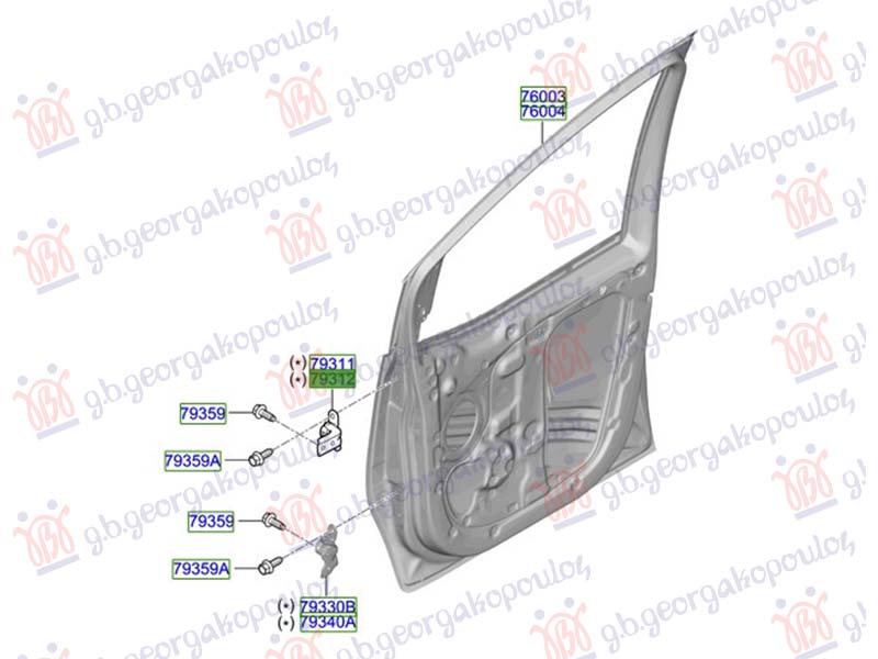 Μεντεσες Πορτας Εμπρός (Γ) Hyundai I20 II (H/B) 14-18 - autoLoop